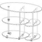 Чертеж Журнальный стол №9 BMS