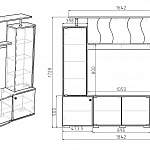 Чертеж Стенка для гостиной Нота-23 BMS