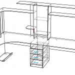 Чертеж Угловой письменный стол для двоих Канзас 37 BMS