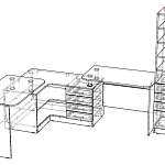 Схема сборки Угловой письменный стол для двоих Канзас 35 BMS