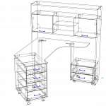 Схема сборки Компьютерный стол угловой Силл с ящиками BMS