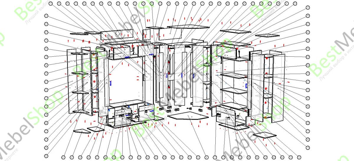 Схема сборки стенки монтана много мебели