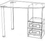 Чертеж Письменный стол Мадлен №49 BMS