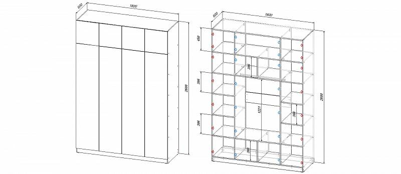 Шкаф распашной Ангард 31 (1800х2600х600)